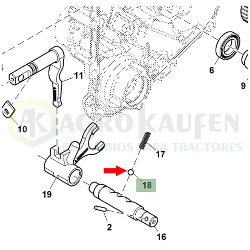 BOLA DE ACERO JOHN DEERE ORIGINAL R26552              