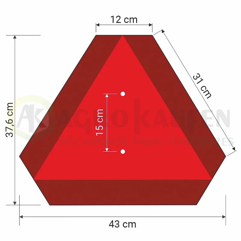 PLACA TRIANGULO V5 PLASTICO 430 x 376 mm AGK2302             