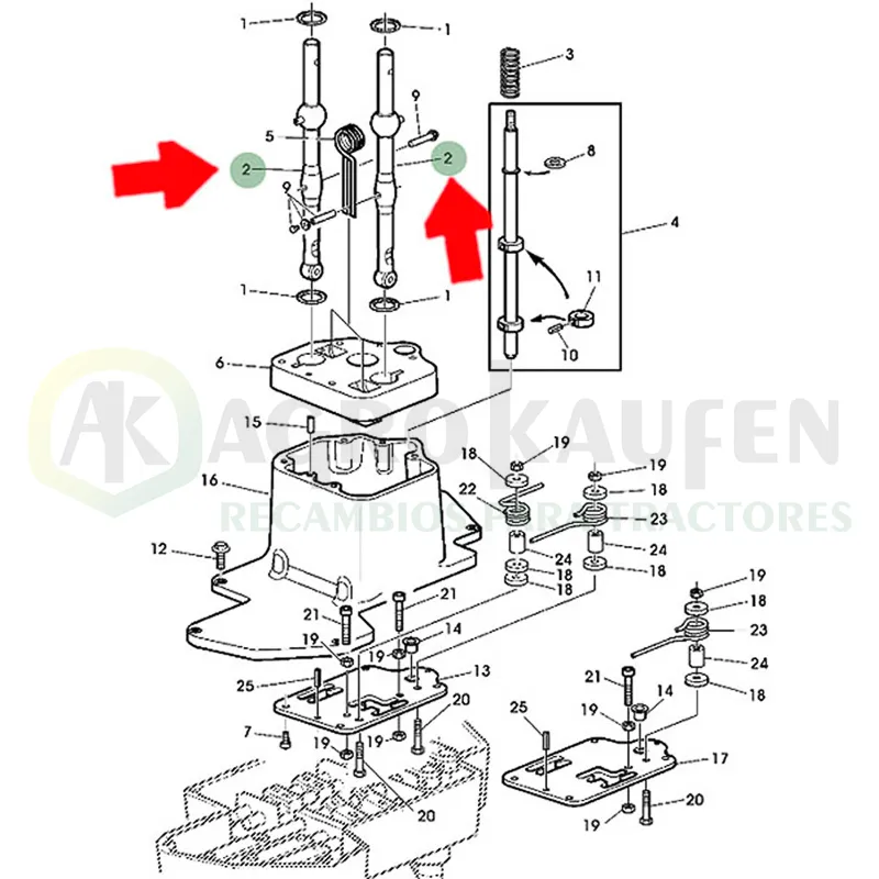 PALANCA INFERIOR CAMBIO JOHN DEERE ORIGINAL AL119867            