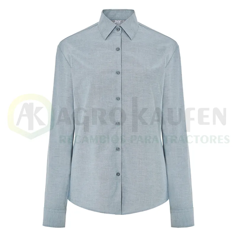 CAMISA MUJER OXFORD MANGA LARGA 60%ALG.40%POL AGK8005             