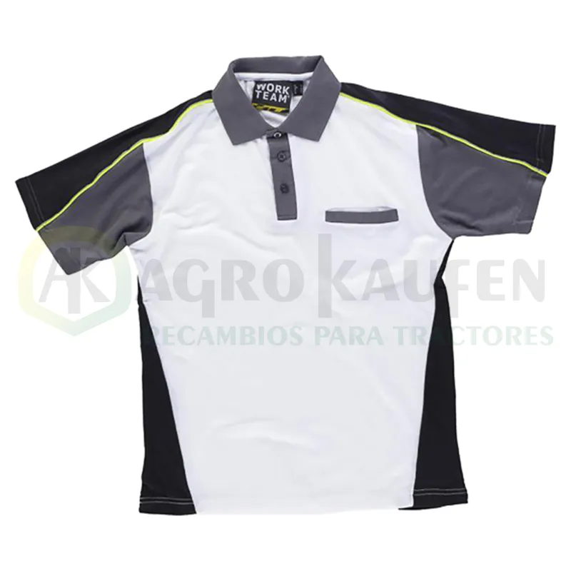 POLO TRICOLOR MANGA CORTA CON VIVOS DE ALTA VISIBILIDAD... AGK8063             