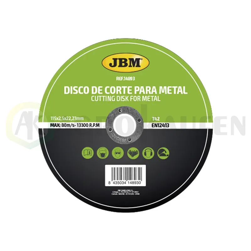 DISCO DE CORTE T42 PARA METAL 115X2.5MM 14893               