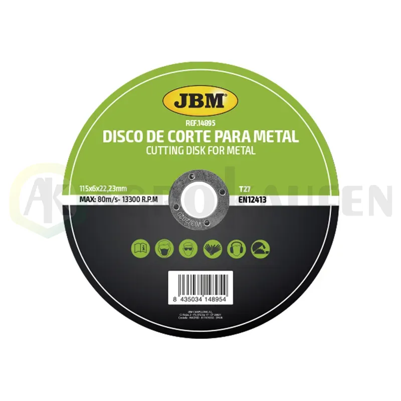 DISCO DE CORTE T27 PARA METAL 115X6MM 14895               