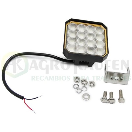 FARO TRABAJO 16 LED CUADRADO CON INTERRUPTOR AGK2093-INT         