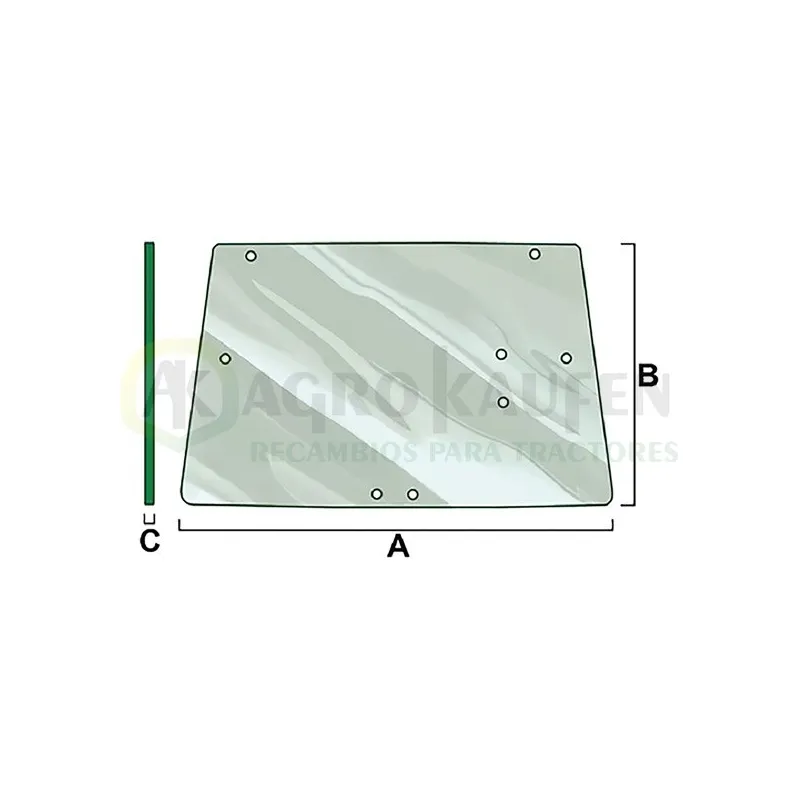 CRISTAL TRASERO JOHN DEERE 2850 3150 3350 CABINA REDO... AL70847-1           