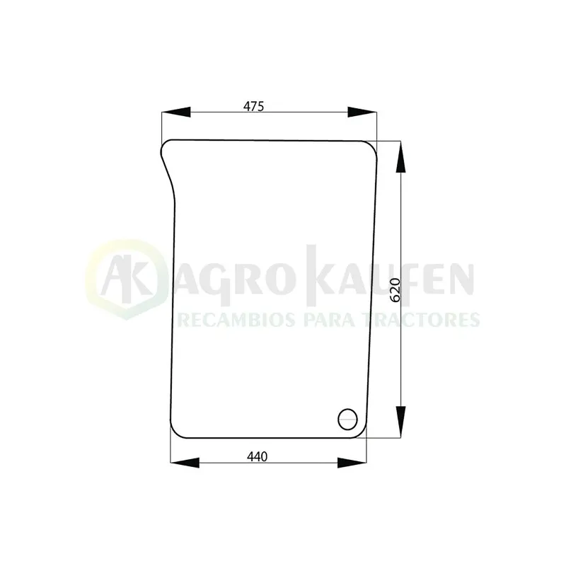 CRISTAL FRONTAL INFERIOR JOHN DEERE IZQUIERDO SERIE: 6010 L171331-1           