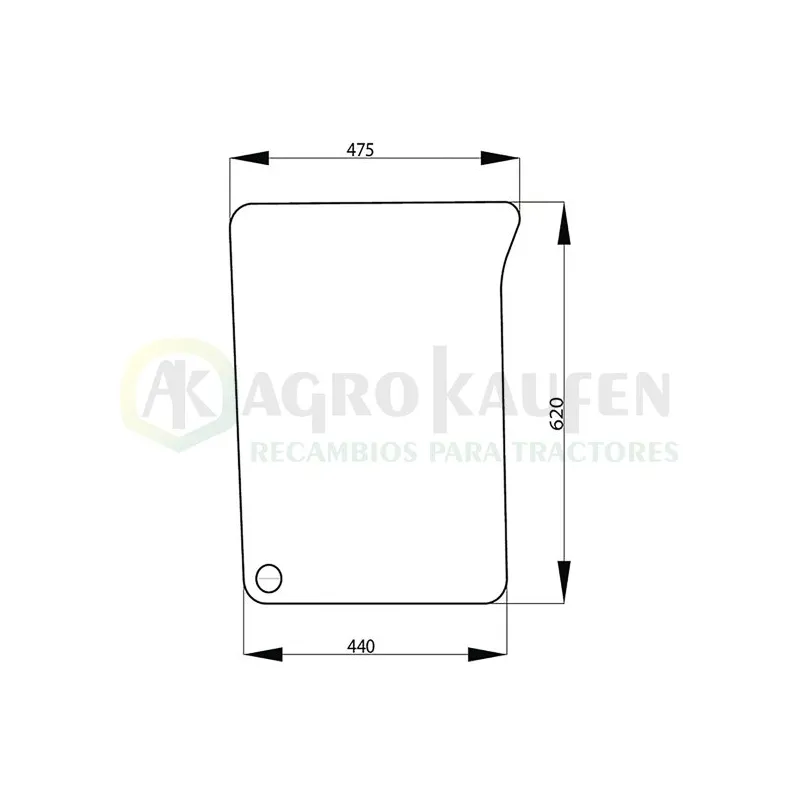 CRISTAL FRONTAL INFERIOR JOHN DEERE DERECHO  SERIE: 6010 L171332-1           