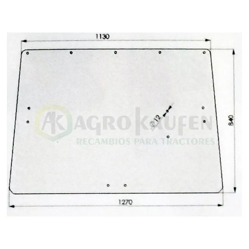 CRISTAL VENTANA TRASERO JOHN  DEERE SG2 SIN BISAGRAS L36606-1            