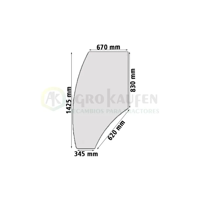 CRISTAL PUERTA IZQUIERDA JOHN DEERE MODELOS: 7600 7810 R131163-1           