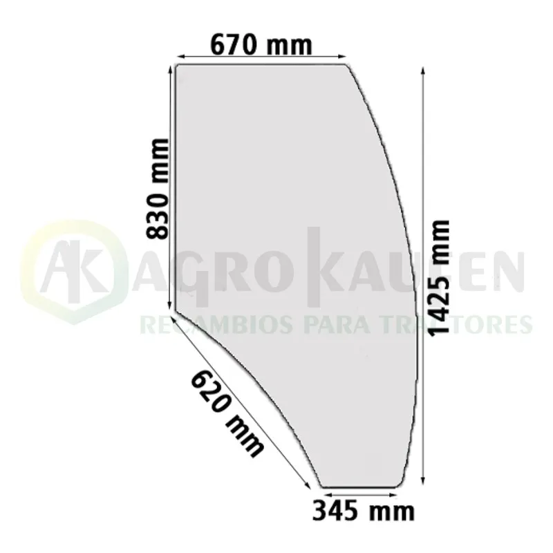 CRISTAL PUERTA DERECHAJOHN DEERE MODELOS: 7600 7700 7... R131164-1           