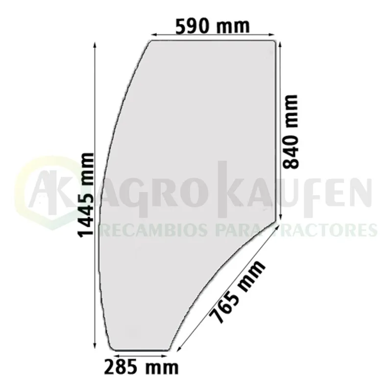 CRISTAL PUERTA IZQUIERDA JOHN DEERE SERIES:  5020 5R 5M 5E R198624-1           