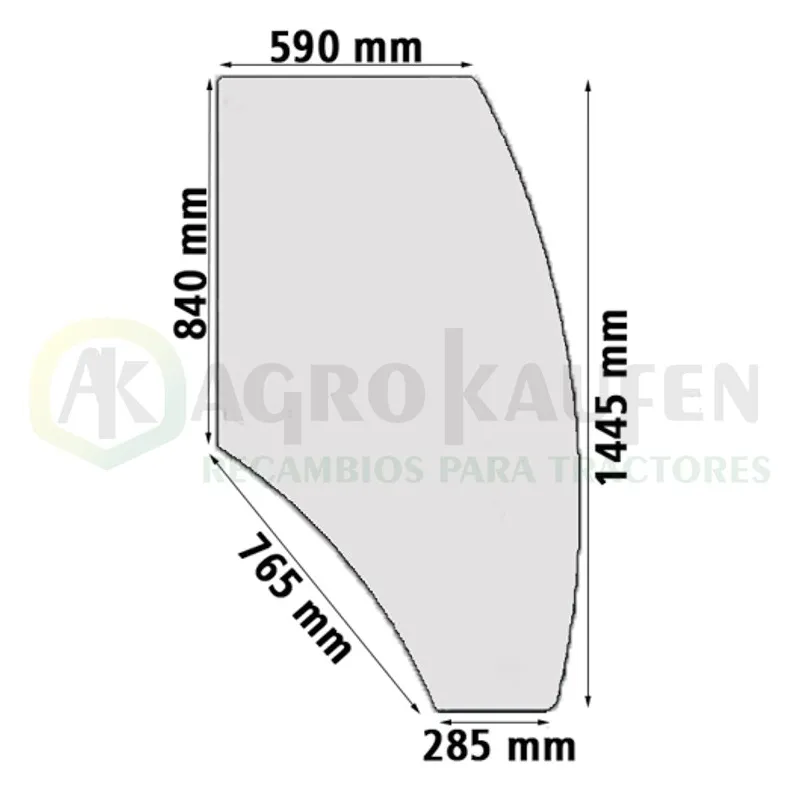 CRISTAL PUERTA DERECHA JOHN DEERE SERIES: 5020 5R 5M 5E R198625-1           