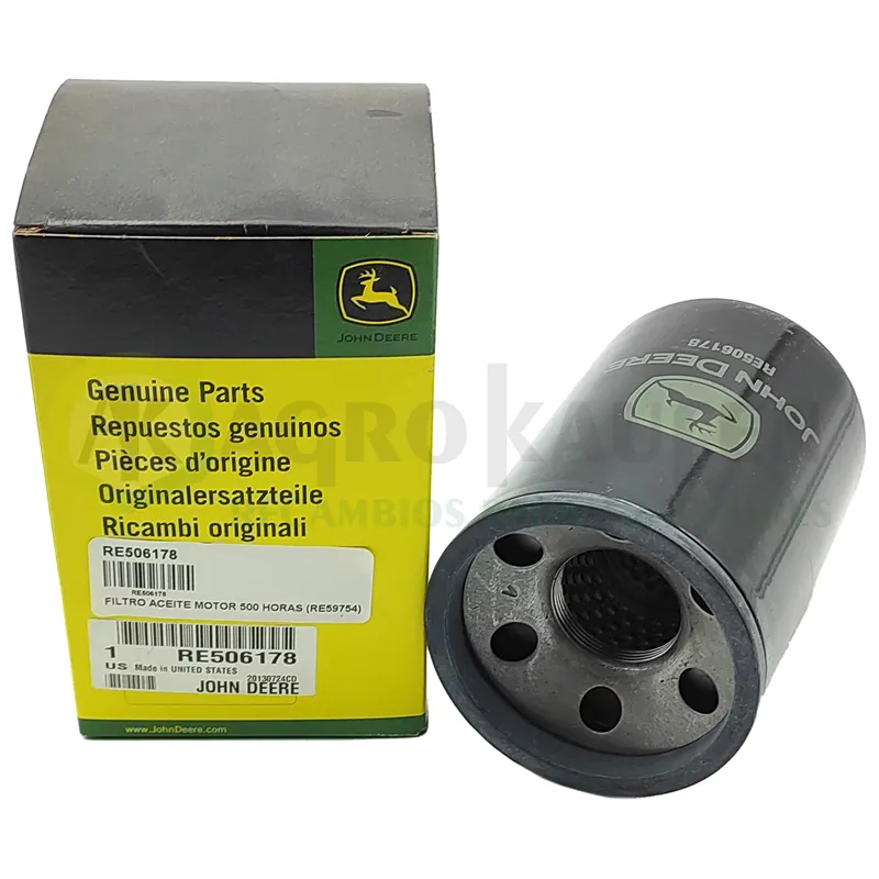 FILTRO JOHN DEERE ACEITE MOTOR 500 HORAS RE59754 Original RE506178            