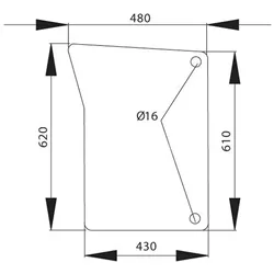 CRISTAL FRONTAL INFERIOR JOHN DEERE IZQUIERDO SERIES:... L171333-1           