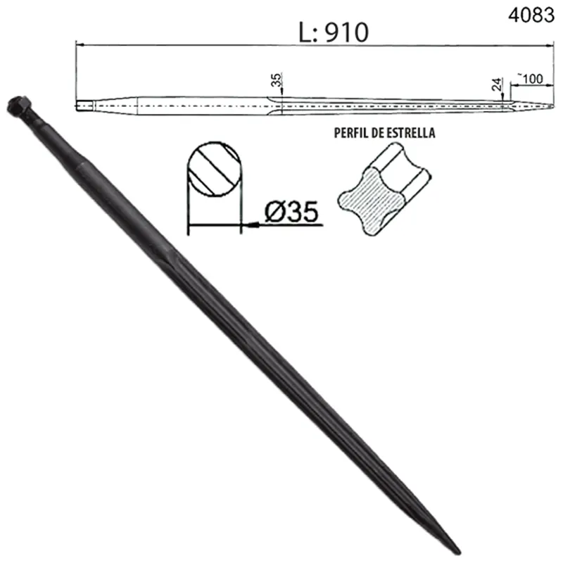 PUA CARGA PACAS 35 x 910 mm TENIAS ROSCA 22 CON TUE... SHW4083-910         