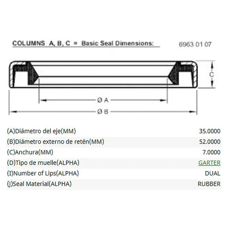 RETEN SALIDA DOBLE TRACCION JOHN DEERE ORIGINAL 3140 33... 48M7039             